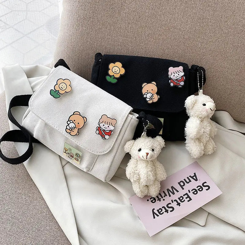 Canvas Small Bag Harajuku Diagonal Bag Student Shoulder Bag Women Purse