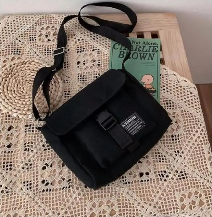 Canvas Small Crossbody Bag Harajuku Style Girls Shoulder Messenger Bag