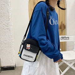 Canvas Small Crossbody Bag for Women Student Youth Shoulder Bag