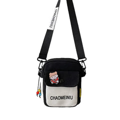 Canvas Mini Crossbody Bag for Women Youth Student Shoulder Purse