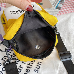 Canvas Mini Crossbody Bag for Women Youth Student Shoulder Purse