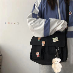 Canvas Women Shoulder Bag Japanese Animals Harajuku Diagonal Bag
