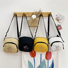 Canvas Women Small Crossbody Bag Casual Girls Messenger Bags