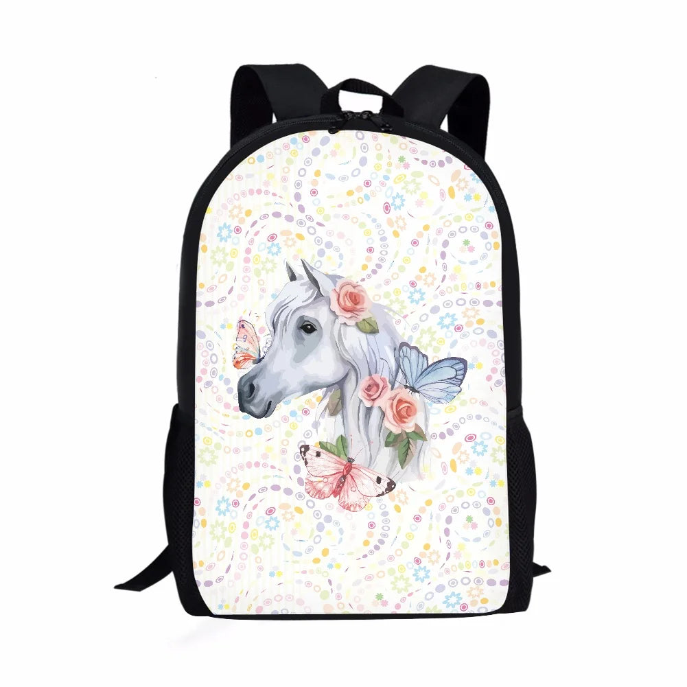 Cartoon Animals School Bags for Girls Padded Back