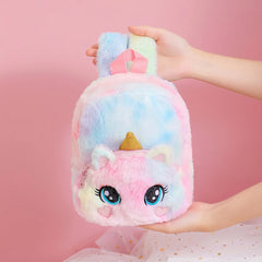 Plush Unicorn Backpack Cartoon Girl Fur Children Schoolbag Kids Gift