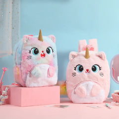 Plush Unicorn Backpack Cartoon Girl Fur Children Schoolbag Kids Gift