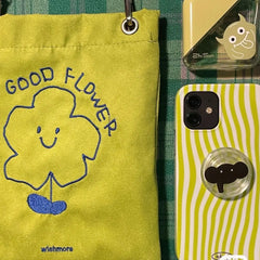 Cartoon Canvas Flower Messenger Bag for Women
