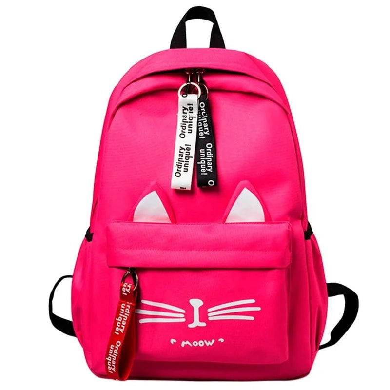 Cat Ears Backpack Girl Schoolbag Teen Women Back Pack Canvas School Backpack