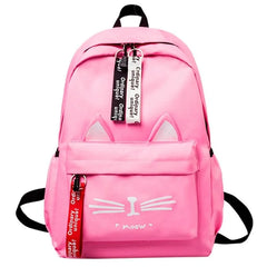 Cat Ears Backpack Girl Schoolbag Teen Women Back Pack Canvas School Backpack
