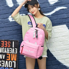 Cat Ears School Bags for Teenage Girls Nylon Backpack Schoolbag