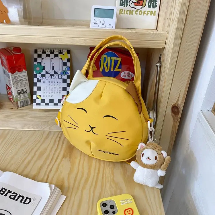 Cartoon Cat Women Nylon Satchels Bag Summer Shoulder Crossbody Bag