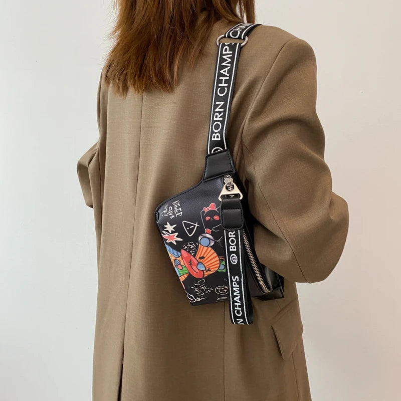 Funny Bear Waist Bag for Women, Banana Chest Bag Handbag and Purse