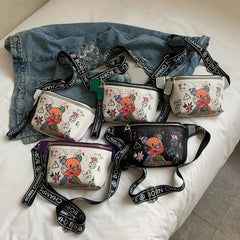 Funny Bear Waist Bag for Women, Banana Chest Bag Handbag and Purse