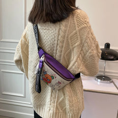 Funny Bear Waist Bag for Women, Banana Chest Bag Handbag and Purse