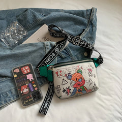 Funny Bear Waist Bag for Women, Banana Chest Bag Handbag and Purse