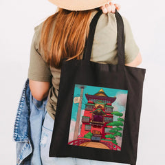 Totoro Girl Anime Manga Reusable Shopping Bag Women Canvas Tote Bags