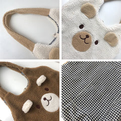 Cartoon Lamb Wool Tote Bag Large Capacity Handbags for Women Ladies