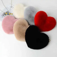 Loving Heart Plush Chain Shoulder Bag for Women Girls