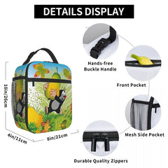 Cartoon Mole Insulated Lunch Bag Leakproof Krtek Maulwurf