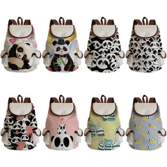 Cartoon Panda Print Backpack High Capacity Women Backpack