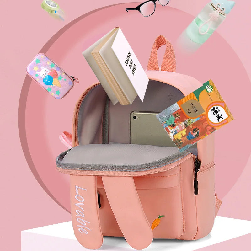 Cartoon Rabbit Backpack Girls School Bag Kindergarten Kids Waterproof