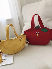 Embroidered Banana Canvas Tote Bag for Women