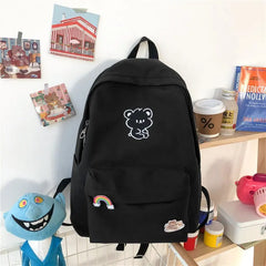Cartoon Teen Backpack for Girls Student Nylon Middle School Bags High SchoolBag