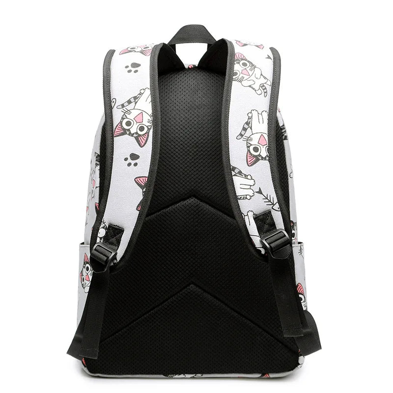 Cartoon Unicorn Flamingo Canvas Backpack Student School Bag
