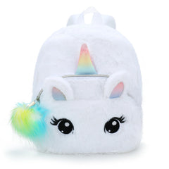 Plush Cartoon Unicorn Kids School Bag for Girls
