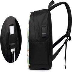 Corgi Cactus Dogs Backpack 17 Inch Laptop with USB Port