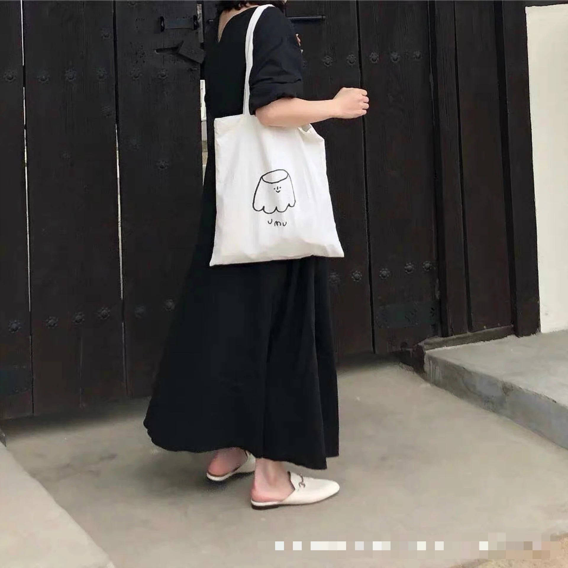Cartoon Women Canvas Handbags Large Shoulder Bags Female Eco Reusable Shopping B