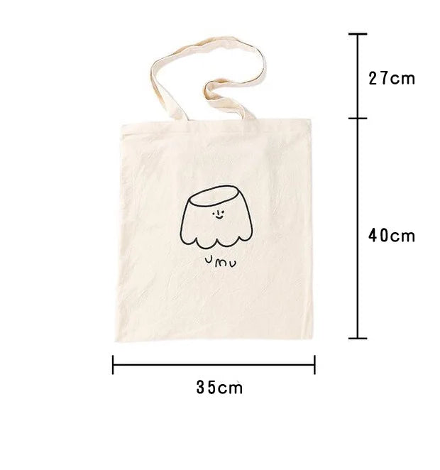 Cartoon Women Canvas Handbags Large Shoulder Bags Female Eco Reusable Shopping B