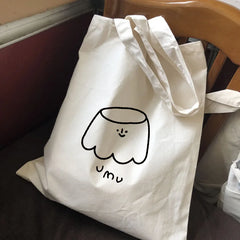 Cartoon Women Canvas Handbags Large Shoulder Bags Female Eco Reusable Shopping B