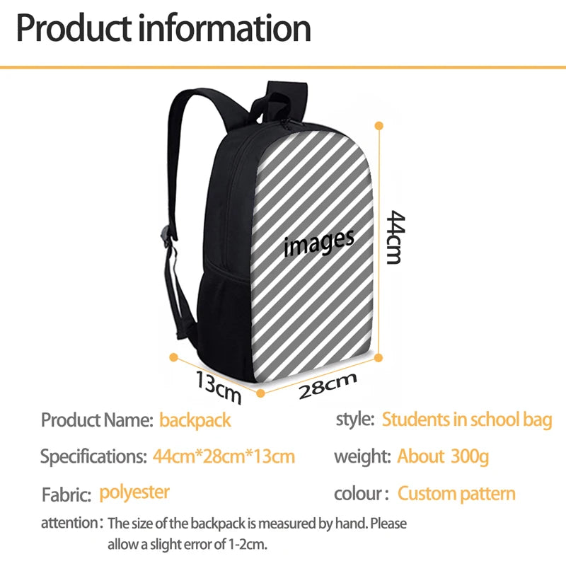 3D Print 16 Inch Schoolbags For Kids Backpack