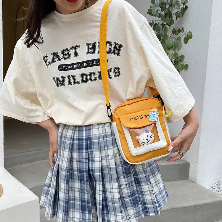 Cat Canvas Small Bag Female Cartoon Bag Summer Small Fresh Student