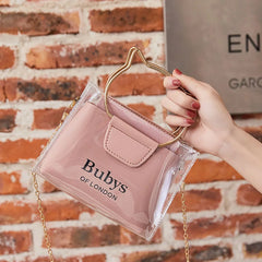 Cat PVC Transparent Shoulder Bag For Women Small Mini Female Shopping Handbag