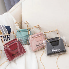 Cat PVC Transparent Shoulder Bag For Women Small Mini Female Shopping Handbag