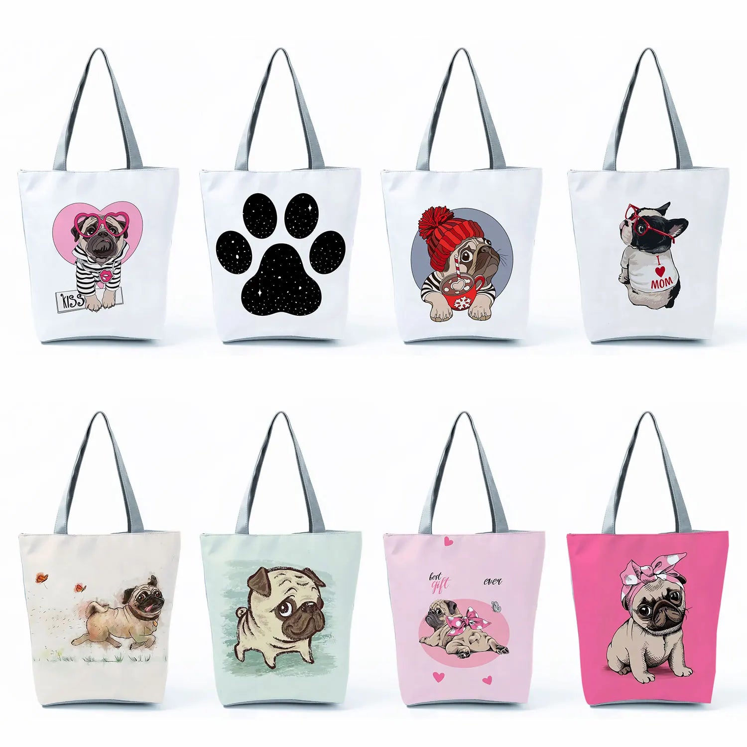 Cat Paw Cartoon Print Tote Bag Outdoor High Capacity Side Bags For Women