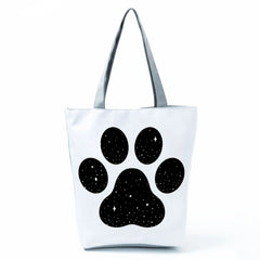 Cat Paw Cartoon Print Tote Bag Outdoor High Capacity Side Bags For Women