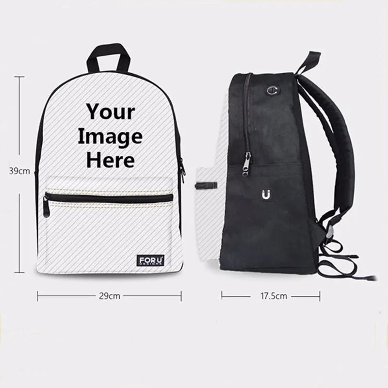 Cat Printed School Bags Girls Boys Animal Backpack Teenagers
