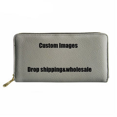Tiger Reflection 3D Print Leather Clutch Bag Long Wallets for Women
