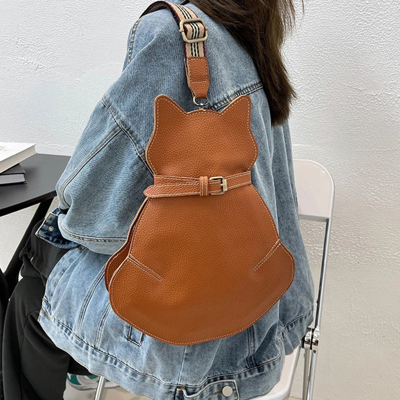 Cat Shoulder Bag Women's Casual Cartoon Crossbody Bag Handbag