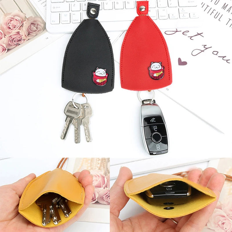 Cats Unisex PU Leather Key Bag Housekeepers Car Key Holder Case
