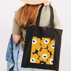 Colorful Poppy Flowers Canvas Shoulder Bag Harajuku Handbag Eco Shopper