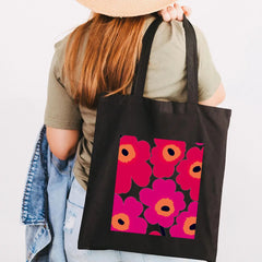 Colorful Poppy Flowers Canvas Shoulder Bag Harajuku Handbag Eco Shopper