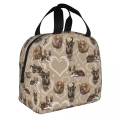 Chihuahua Puppy Insulated Lunch Tote Bag for Women Dog Lover