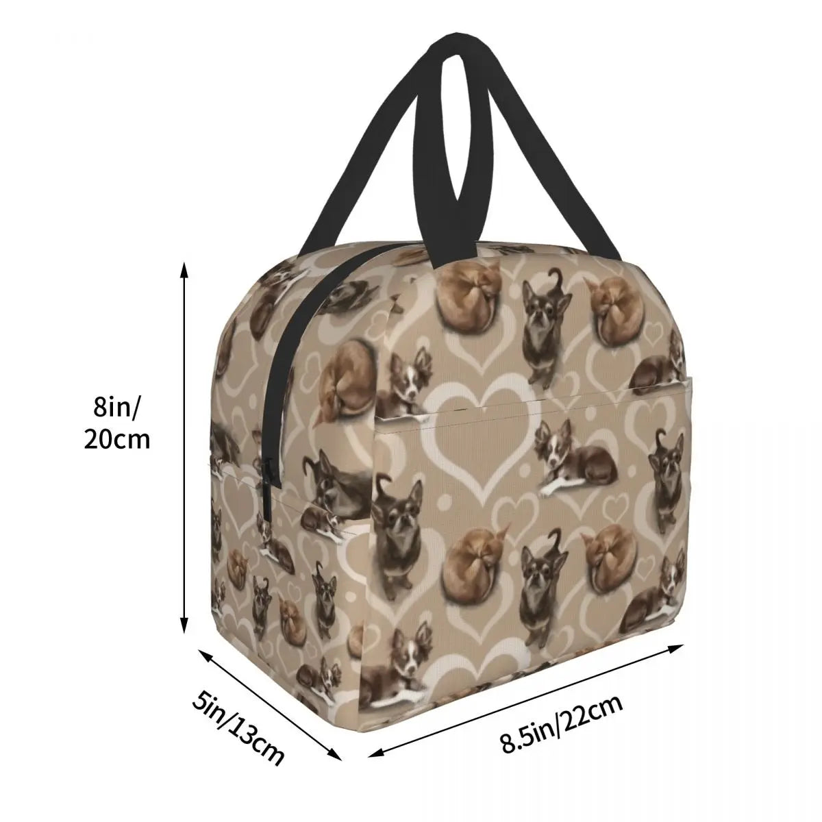Chihuahua Puppy Insulated Lunch Tote Bag for Women Dog Lover