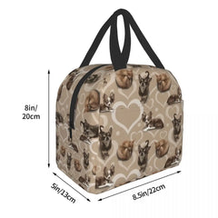 Chihuahua Puppy Insulated Lunch Tote Bag for Women Dog Lover