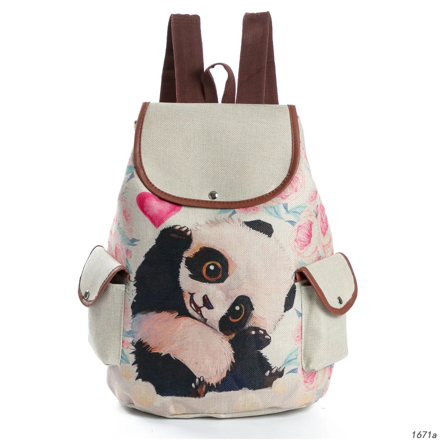 Chinese Women's Backpack Panda Floral Printed Handbags