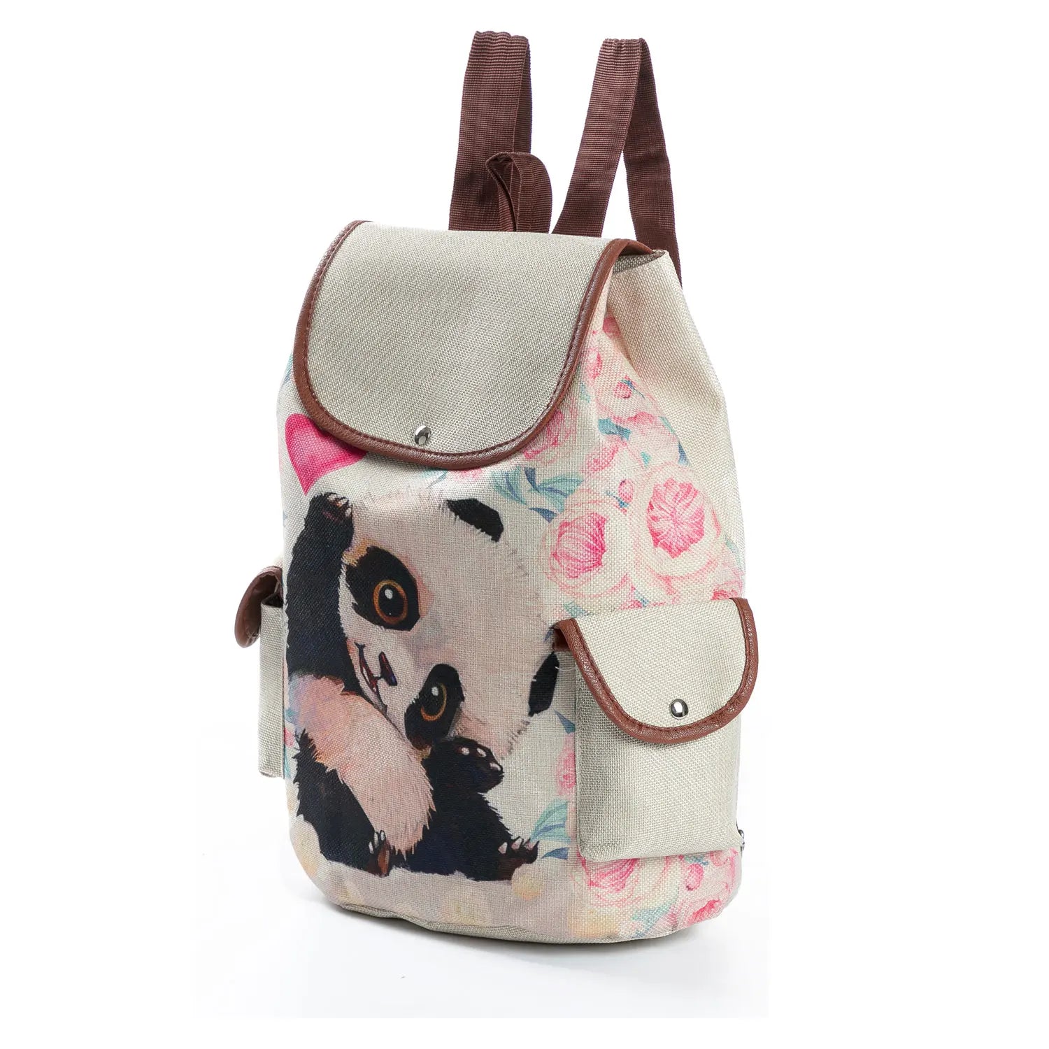 Chinese Women's Backpack Panda Floral Printed Handbags